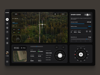 Drone Dashboard app camera dashboard design drone drone dashboard homepage ui uiux design ux