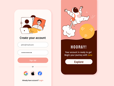 DailyUI 001 : Sign Up dailyui mobile signup ui ux