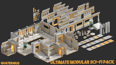 (FREE PRODUCT) Modular Sci-Fi Interior Pack 3D Model 3d 3d model ficition free free 3d model free download free product modular modular environment modular sci fi sci fi sci fi building sci fi items science science fiction sf