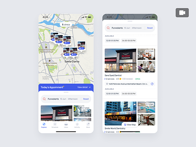 Zendenta - Explore Dental Clinics in the Patient Mobile App animation app clinic dental dentist ehr emr hospital management map medical clinic medical records mobile product design saas saas dental saas design telemedicine ui ux