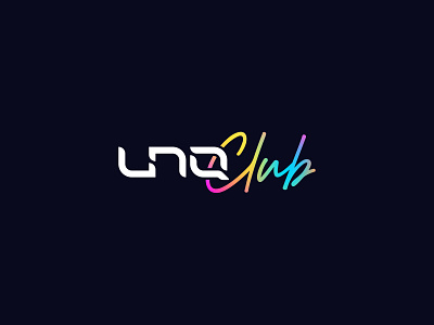 UNQ Club brand branding caligraphy club logo logotype nft type typography unique visual identity web3