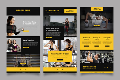 Dynamic Fitness Club Mobile App graphic design ui