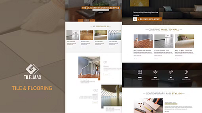 Created a sleek and functional tile and flooring website graphic design ui