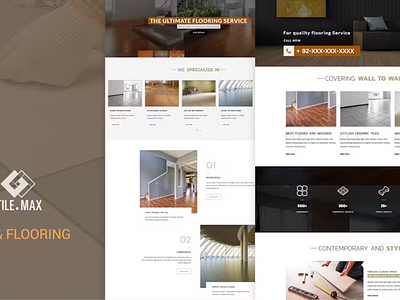 Created a sleek and functional tile and flooring website graphic design ui