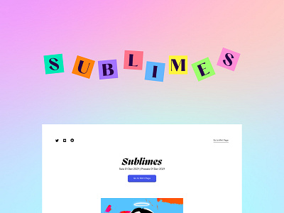 Sublimes collection kids landing page logo logotype nft pink symbol ui visual visual identity web3 website