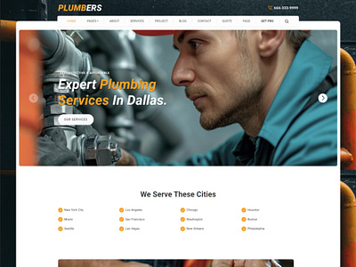 Plumbers – Plumbing Services Free Bootstrap 5 Website Template business design designer free free website template freebies freelancer html css minimal plumber plumbing plumbing service services small business templates jungle ui web design webdesign website design website template