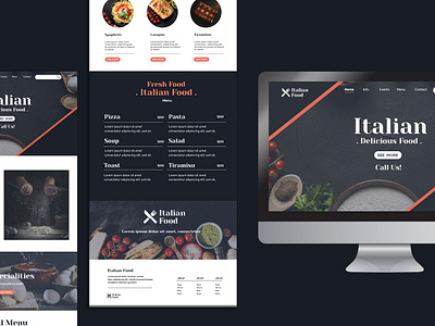 Designed a deliciously vibrant Italian food website ui