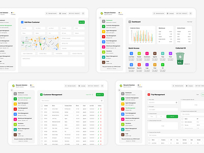 Recycle Solution Panel and Application UI/UX app application branding design illustration logo panel ui ux