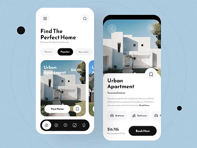 Real Estate App UI Animation banking branding crypto design ecommerce finance fintech health landing page real estate sell house ui