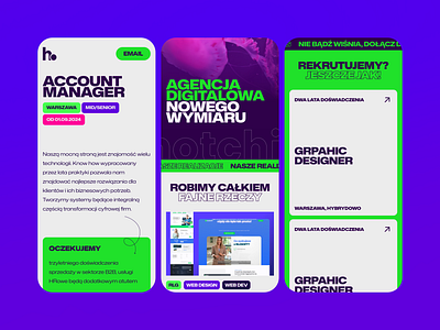 Hotchili Website – Mobile UI Design agency branding brutalist cards clean design digital landing page mobile typography ui web design