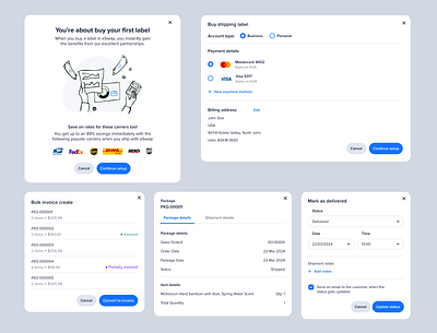 UI interface elements buy components elements inventory label modal popup shipping stock ui