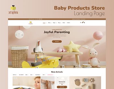 Baby Products Store | Landing Page UI baby landing page baby products baby store ecommerce kids landing page kids products kids store landing page minimal design modern design products store store design ui ui design ux design webstore