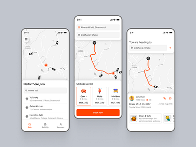 Ride Share App app branding bus car design grab interaction interface moto move ride app ride share transport travel app uber ui ui design uiux design ux ux design