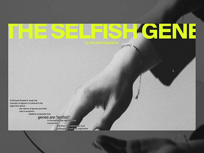 Parallax Animation Showcase | The Selfish Gene animation book creativedesign digitaldesign interactiondesign motion graphics parallax responsivedesign sciencedesign scrolling typography ui uxdesign visualdesign webflow