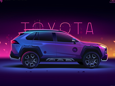 Toyota fco-at suv concept car carart city futur gear illustration japan light neon photoshop retro style suv toyota