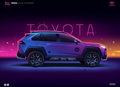 Toyota fco-at suv concept car carart city futur gear illustration japan light neon photoshop retro style suv toyota