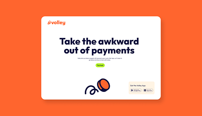 Volley - Take the awkward out of payments branding ui ux webiste