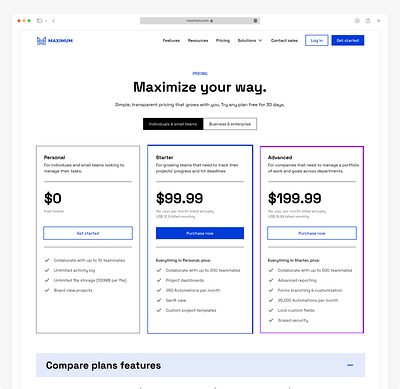 Saas Pricing page design figma pricing page saas ui