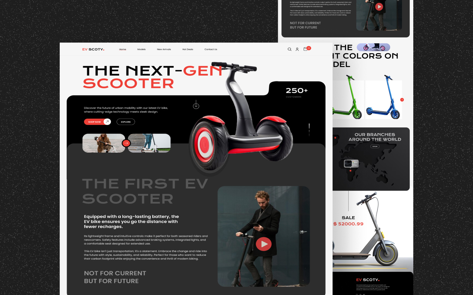 EV Scooter - Landing Page animation branding design designer ev ui ev website graphic design inspiration landing page logo minimal website mockup motion graphics ui ui designer uiux vector web layout website design
