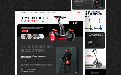 EV Scooter - Landing Page animation branding design designer ev ui ev website graphic design inspiration landing page logo minimal website mockup motion graphics ui ui designer uiux vector web layout website design