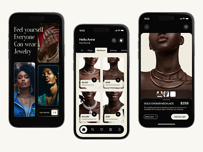 Jewelry E-commerce App appdesign appdevelopment creativedesign designprocess graphicdesign jewelry jewelry shop app mobile app mobileui topdesign ui uidesign uipatterns uiux uiuxinspiration user interface visualdesign webdesign