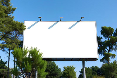 (Free) Billboard mockup surrounded by trees billboard billboard mockup free billboard mockup free mockup graphic design mockup nature mockup photoshop psd mockup