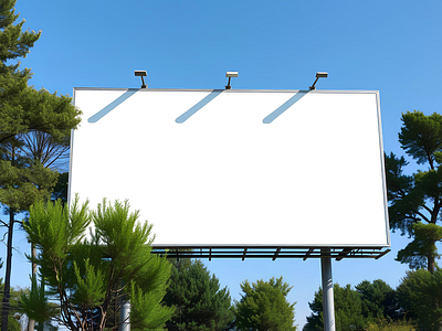 (Free) Billboard mockup surrounded by trees billboard billboard mockup free billboard mockup free mockup graphic design mockup nature mockup photoshop psd mockup