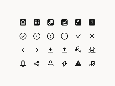 distro icons branding check dark theme design system download error graphic design home icons light theme logo music notifications scalable stroke style ui vector