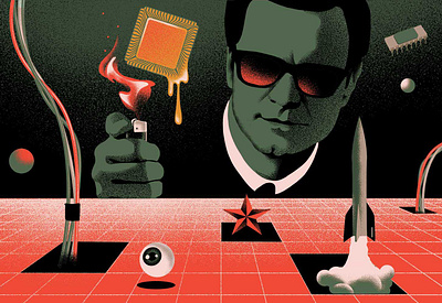 Illustration for Politico II illustration magazine sabotage technolog vintage