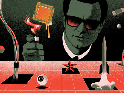 Illustration for Politico II illustration magazine sabotage technolog vintage