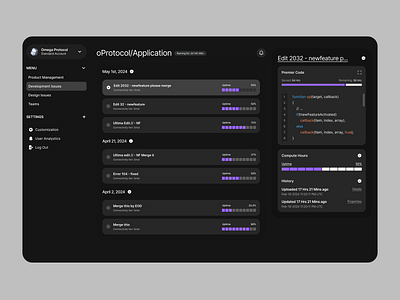 Dev Optimization Issues black darkmode dash dashboard ui web white