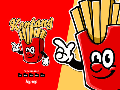 French Fries Mascot Illustration branding character design french fries graphic design icon illustration junk food logo mascot restaurant vector