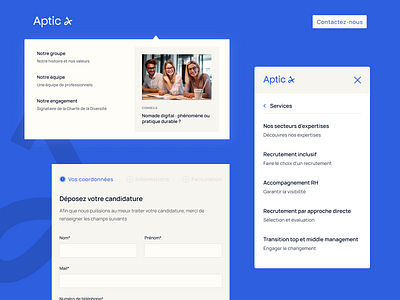 New website components for Aptic brand branding design graphic design human resources logo recruitment templates typography ui ux visual identity website
