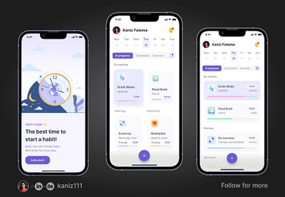 Habit Tracker UI app figma graphic design kaniz111 kanizui tracker app ui uiux