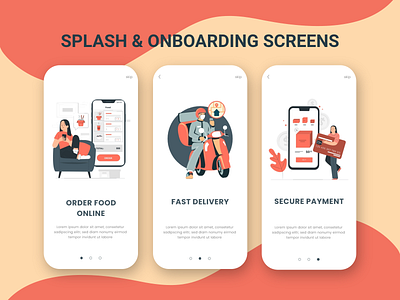 Splash & Onboarding Screens adobe xd app app design app ui design figma graphic design illustration interface onboarding screen splash screen ui ui ux ui ux design user interface