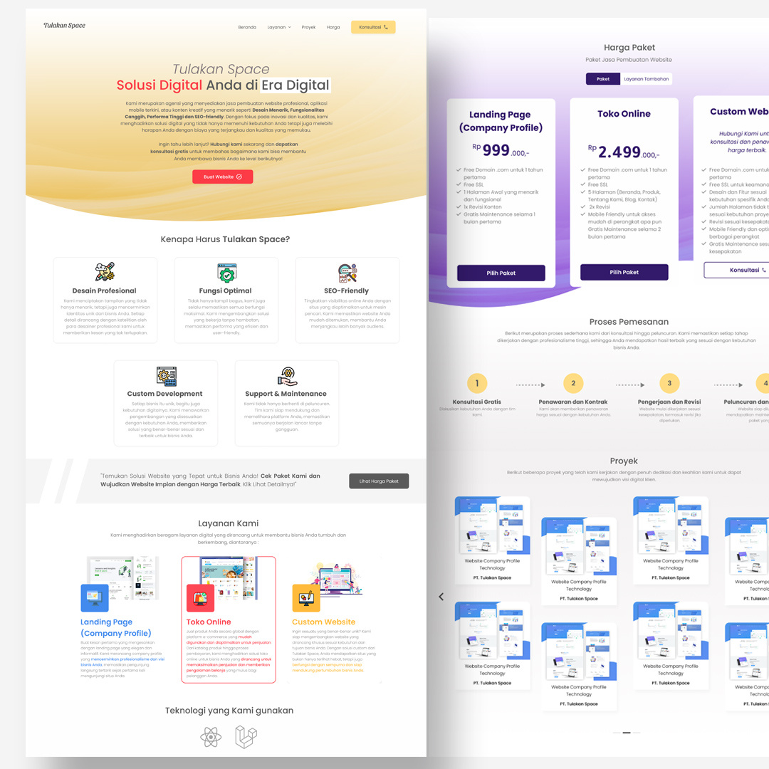 UI UX Jasa PT. Tulakan Space graphic design ui