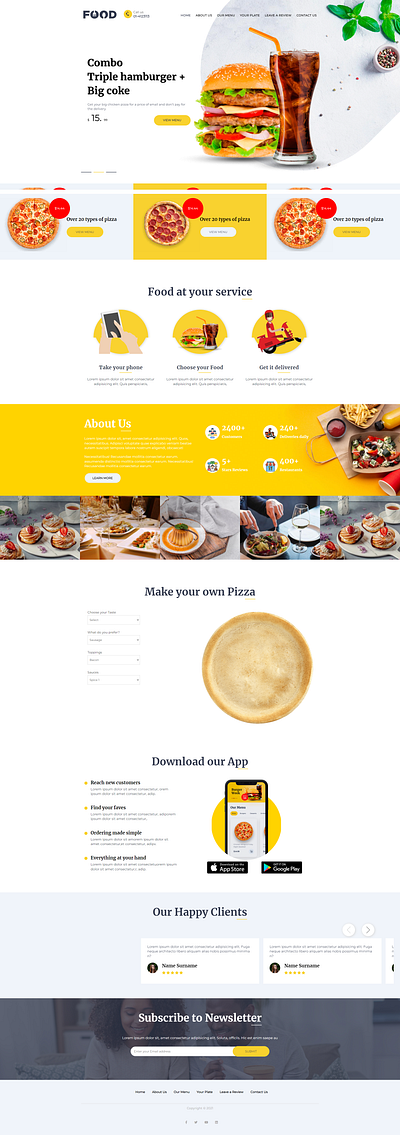 Food and restaurant design food drink food website restaurant website ui uiux website