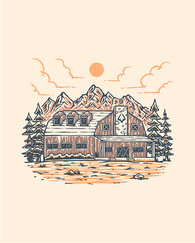 Lodge HQ Illustration Project branding design graphic design illustration logo mountain nature ui ux vector