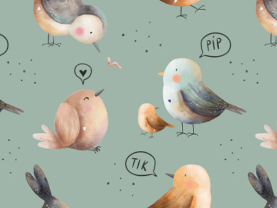 Little birds illustration draw illustration