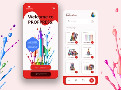 Developed a landing page for a stationery store and a mobile app create design graphic design landing pages site typography ui uiux ux web webdesign