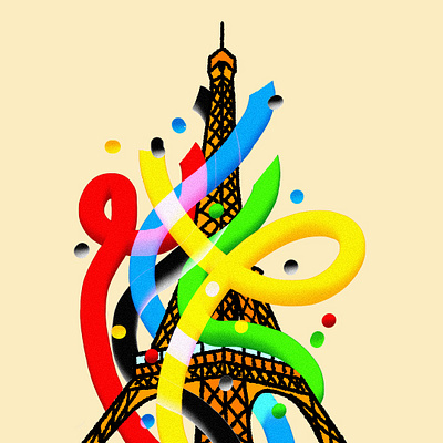 THE END PARIS 2K24 3d art bold colorfull design digital art fluid graphic design illustration illustrator olympics