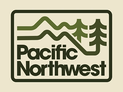 PNW Lines badge design illustration logo outdoors pacific northwest patch pnw retro thick lines vintage wilderness