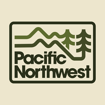 PNW Lines badge design illustration logo outdoors pacific northwest patch pnw retro thick lines vintage wilderness