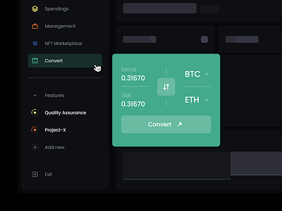 Widget for b2c crypto dashboard ✦ Paraiso crypto dashboard design element interface product service startup ui ux widget