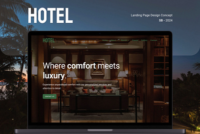 "HOTEL" Landing Page Design branding design system figma graphic design landing page ui design uiux design web design