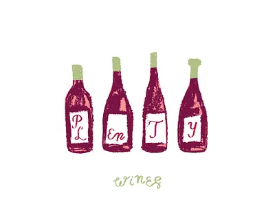 FOUR BOTTLEs of WINE (colorful) abstract bottles branding charcoal design drawing four bottles hand drawn icon illustration logo symbol texture vineyard wine wine shop wine store winery