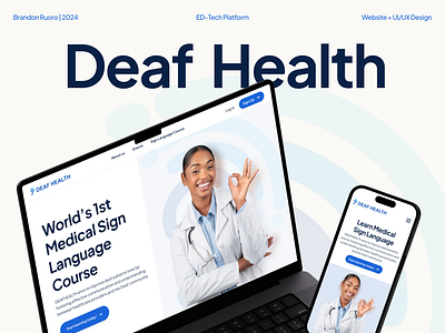 Medical Sign Language E-Learning Platform branding e learning edtech figma landing page design landingpage medical minimal product design prorotype responsive design ui web white space