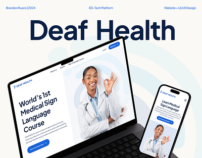 Medical Sign Language E-Learning Platform branding e learning edtech figma landing page design landingpage medical minimal product design prorotype responsive design ui web white space