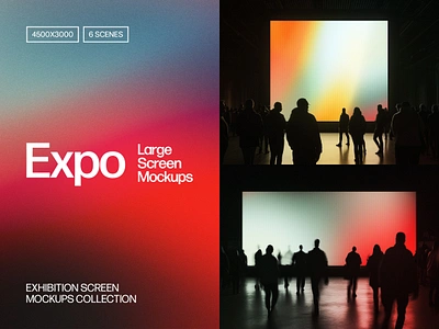 EXPO Screen Mockups Collection advertising banner download event exhibiton expo glowing lcd led light lighting mockup photoshop pixelbuddha psd reflection screen stage template venue