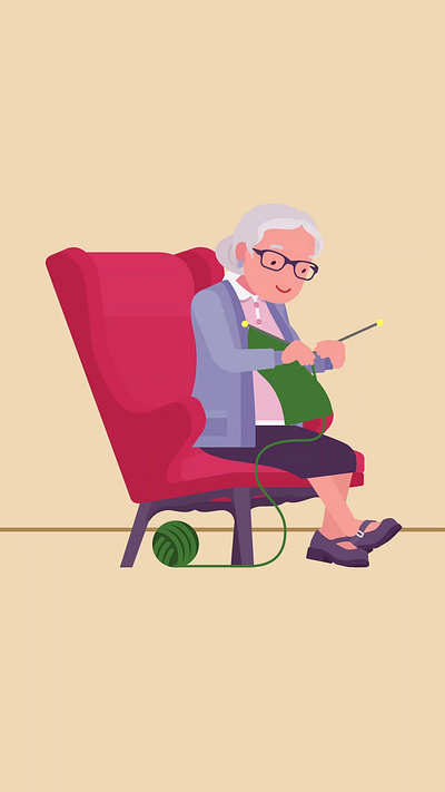 knitting after after effects animation knit knitting motion motion graphics old woman woman knitting